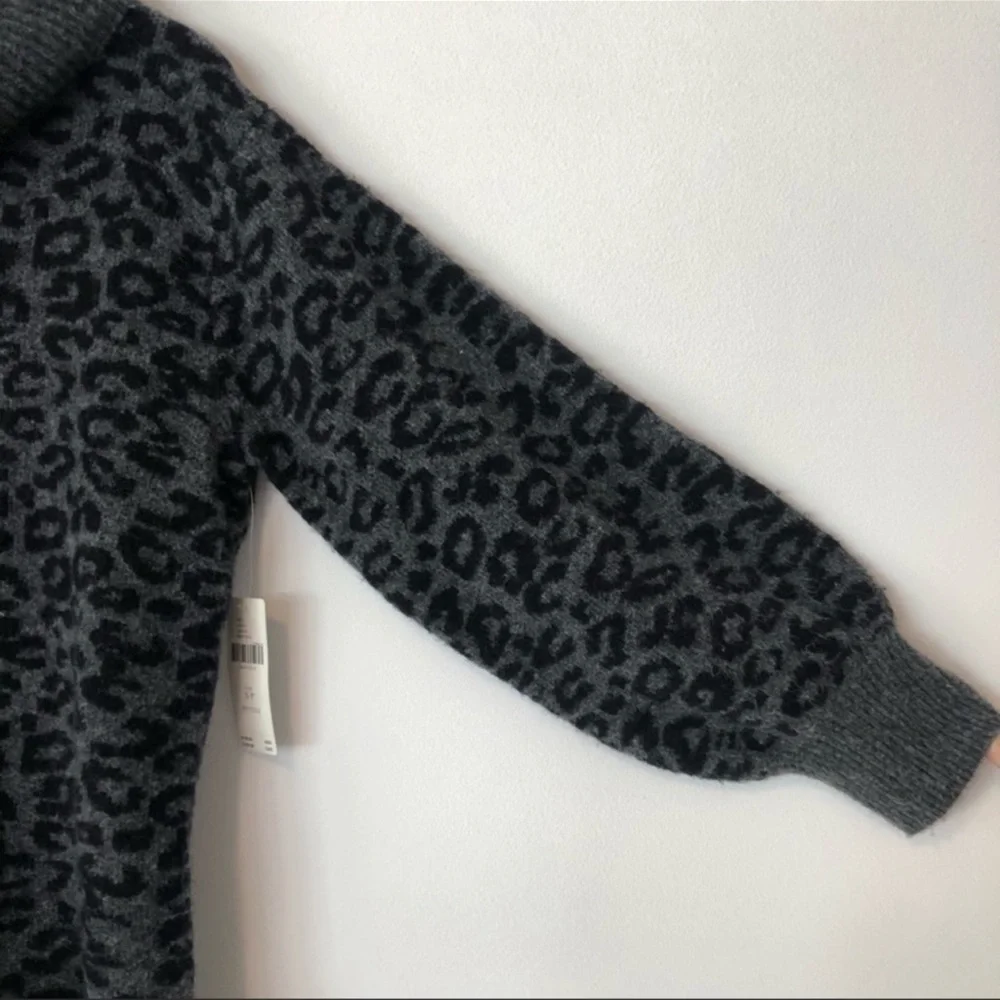 Anthropologie Emmy Cowl Neck Leopard Print Tunic Sweater NWT Size Small Petite - Picture 7 of 8